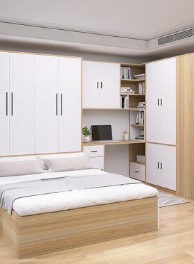 合0J榻米床衣柜一体带书桌儿童书柜组套房装卧F77J6M97室榻小户型