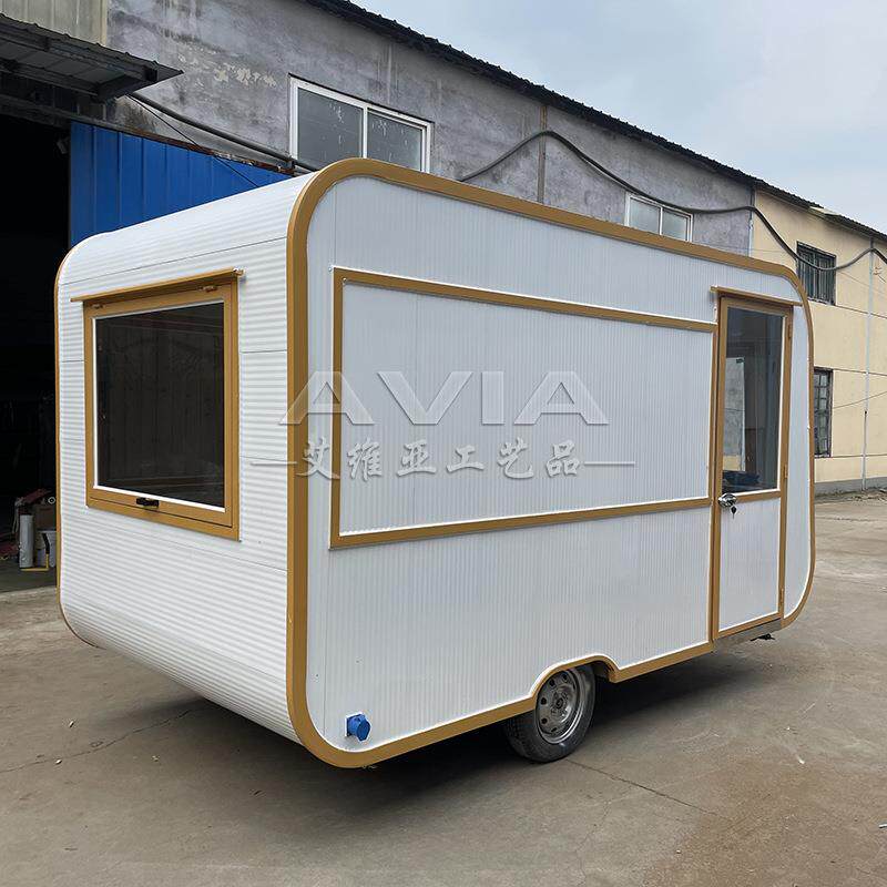 复古拖挂式移动餐车铁艺简约冰淇淋奶茶水吧冷饮车售卖流动啤酒车