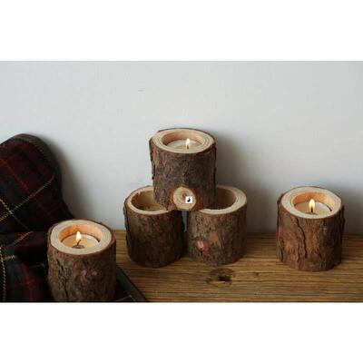 Tea Light Wooden Candle Holder Rustic Wedding Party Birthday
