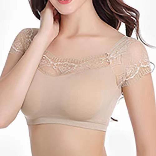 吊带裙搭打底衫女蕾丝短袖带胸垫网纱一字假领半截裹胸背心上衣,女士内衣/男士内衣/家居服,抹胸,淘宝优惠券,粉丝福利购,淘宝优惠卷