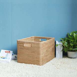 越南NAL秋手工编织藤编家居收筐提手储物箱置物藤篮备箱收后纳纳