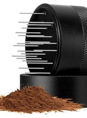 现货咖啡布粉针旋转针式布粉器不锈钢松粉针带底座咖啡手柄散粉器