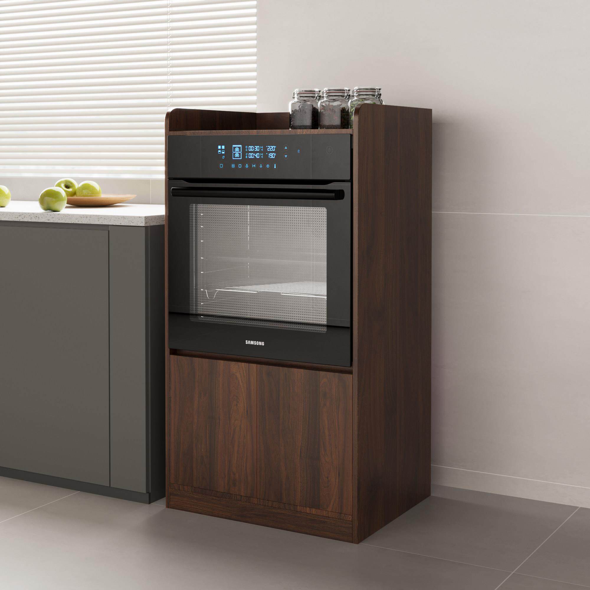 厨房落地嵌入板式洗碗机消毒柜架子碗盘柜架微波炉烤箱储物置物架