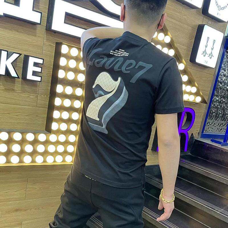 青少年修身字母印花短袖T恤 DKOP品牌大码潮流休闲棉衫
