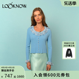 RIXO设计师品牌LOOKNOW 春夏蓝色时尚个性长袖女士上衣