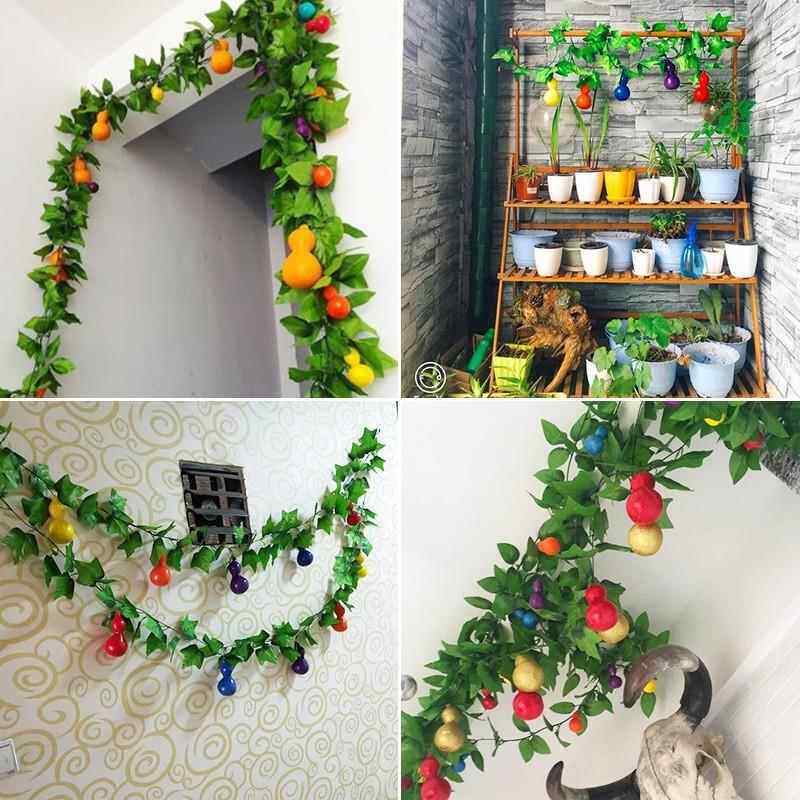 仿真水果藤条假花葡萄叶藤蔓吊顶装饰塑料花藤绿叶树叶子缠绕饭店