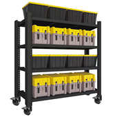 仓库可移动货架带轮带网格仓储置物架多层家用重型可调节铁架子