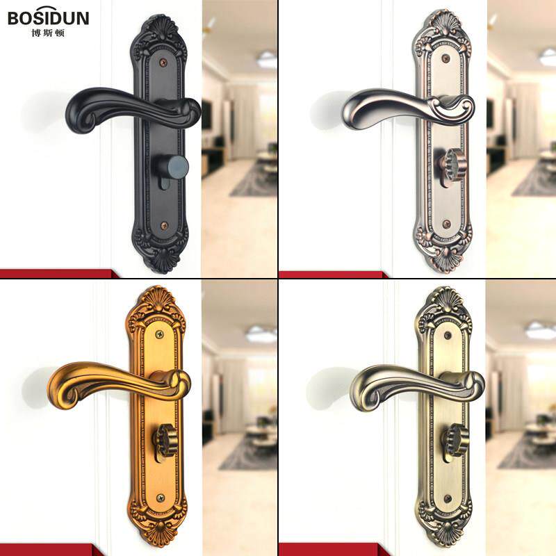博斯顿家用欧式静音磁吸房门锁室内卧室门把手通用型古铜板手锁具