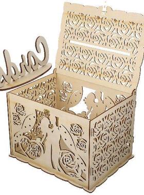 Sign-in Box Ornaments Wedding Card Boxes for Reception Wood