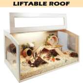 宠物木箱全套芦丁鸡饲养箱仓鼠攀爬别墅造景箱雏鸡恒温饲养箱实木
