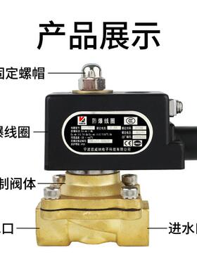防爆电磁阀水阀2W025-08/2W160-15常闭4分220V控制气阀2W200-20