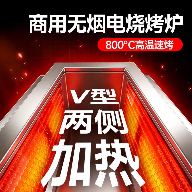 逸臣2026新款电烧烤炉两侧加热商用烤鱼烧烤架烤肉烤串一体式烤炉