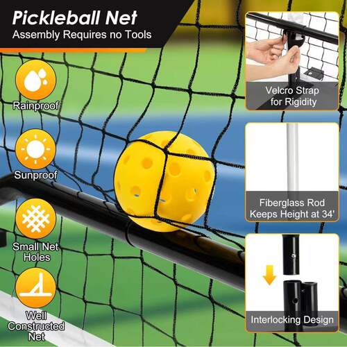匹克球网户外便携式匹克球拍网架网球6.7米22FTPickleballNet