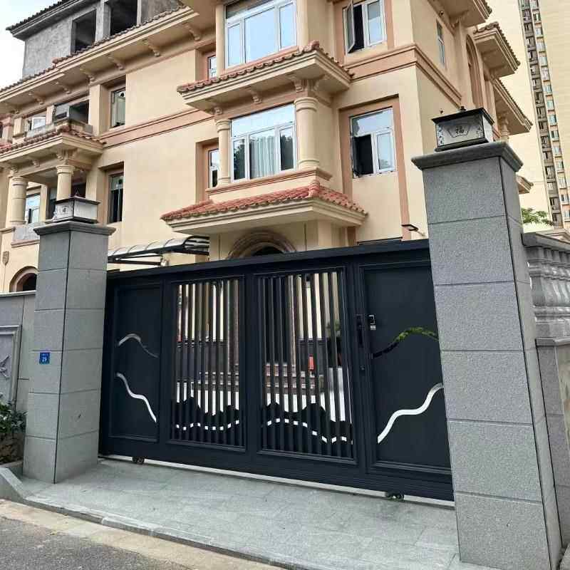 别墅大门庭院大门平移门户外遥控智能电动门不锈钢铝合金门铁艺门