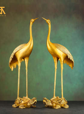 铜鹤摆件仙鹤丹顶鹤客厅玄关酒柜装饰品贺寿礼品送长辈祝福礼品