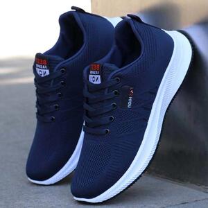 2025新款防臭透气休闲鞋男飞织网面软底防滑耐磨韩版百搭运动鞋男