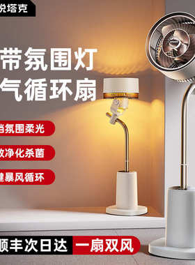 RTAKO 循环扇家用空气循环风扇立式摇头智能节能落地扇卧室电风扇