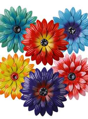 亚马逊热卖铁艺花六件套篱笆装饰壁挂壁饰工艺品花园栅栏装饰