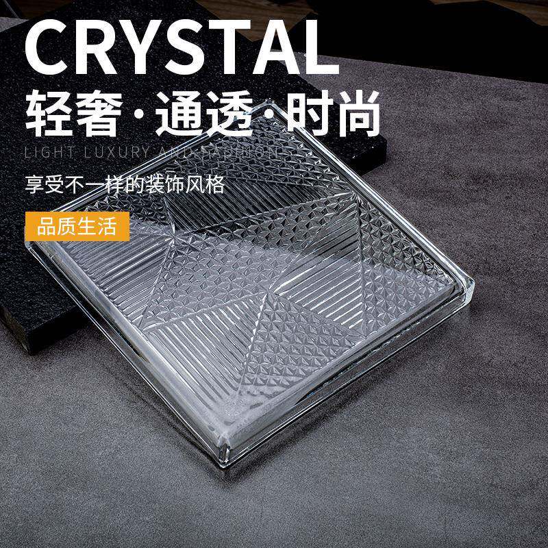 厂家直供水晶玻璃砖隔断墙砖玄关隔断墙景观墙热熔透明实心水晶砖