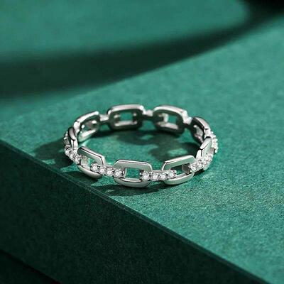 925 Sterling Silver Geometric Clear CZ Ring for Women Exquis