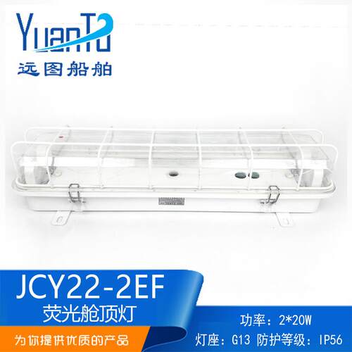 泰航船用双管荧光舱顶灯JCY22/32/42/ZYC22-2/2E/2EF应急网罩LED