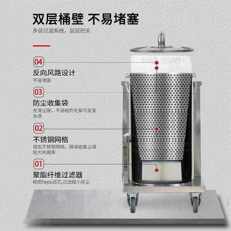 如皋220V纺织厂工业吸尘器车间吸羽绒布条80升大吸力抽真空被棉花