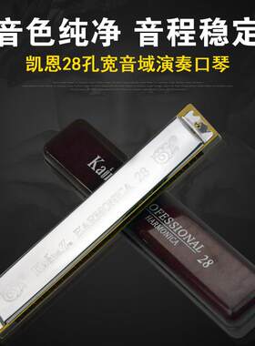 上海牌K2820凯恩口琴28孔复音口琴C调小孩成人自学款演奏乐器