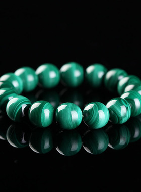 批发源头捡漏价 重59.79克绿色孔雀石圆珠手链民族风饰品手串
