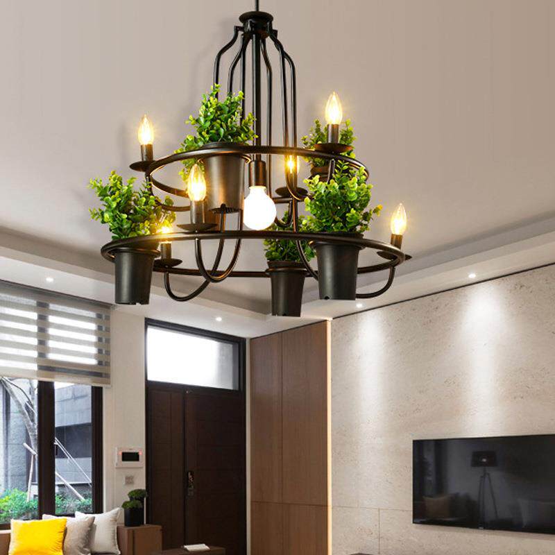 创意个性植物吊灯 美式工业风复古灯具咖啡厅餐厅酒吧装饰灯饰