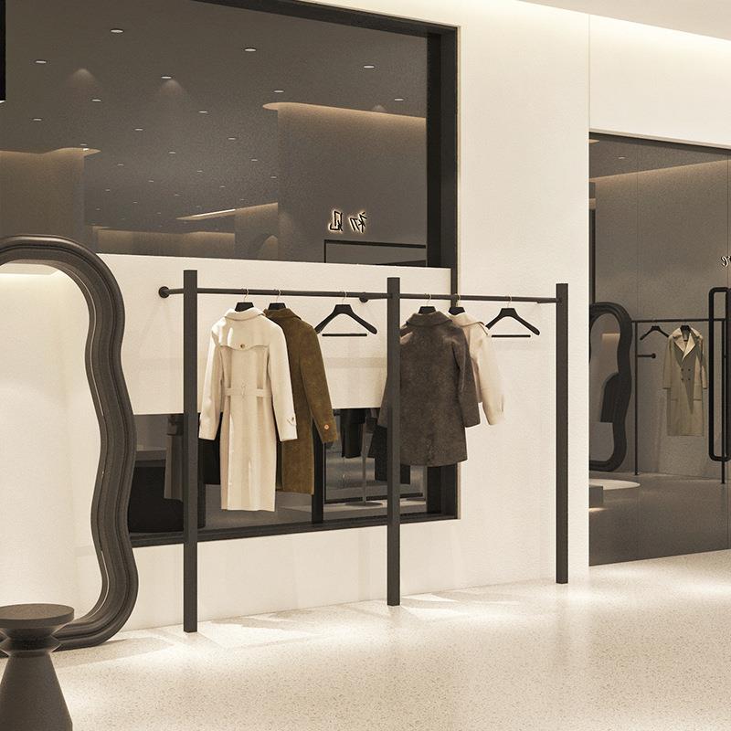 服装店铁艺创意上墙黑色挂衣架男女装店衣服专用网红陈列展示货架