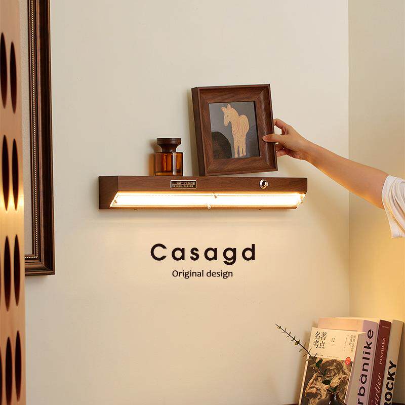 中古风一字壁灯法式复古可置物背景墙护眼灯卧室床头氛围灯casag