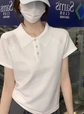 2026新款爆款独好看polo领白色短袖T恤女打底衫内搭小衫上衣0514k