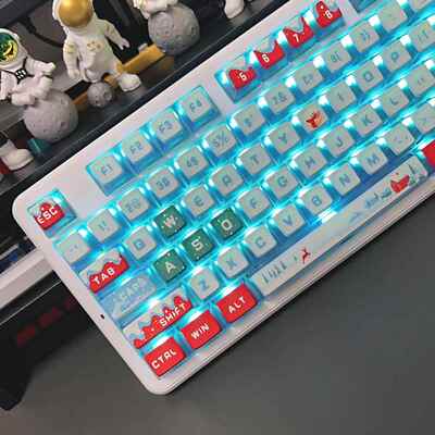 冰雪世界四面透光键帽PBT热升华侧透支持wooting60 醉鹿a75 atk68