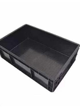 厂家销售带盖黑色防静电箱 加强加厚物流箱防静电EU周转箱