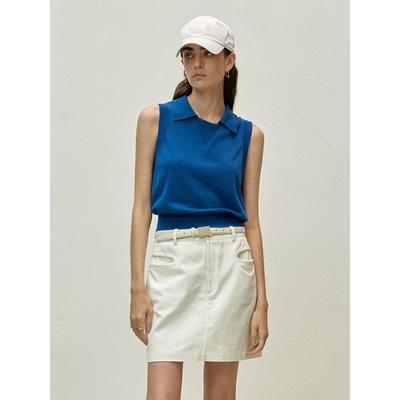 Sleeveless sweater for women simple casual short style