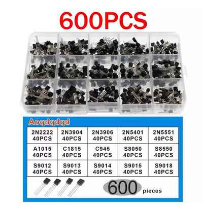600PCS TO-92晶体管二三极管 15种每种各40只2N2222-S9018共600个