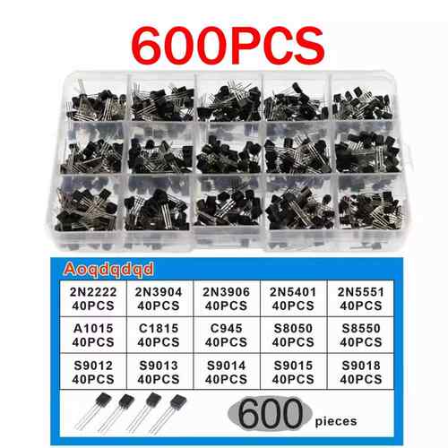 600PCS TO-92晶体管二三极管 15种每种各40只2N2222-S9018共600个