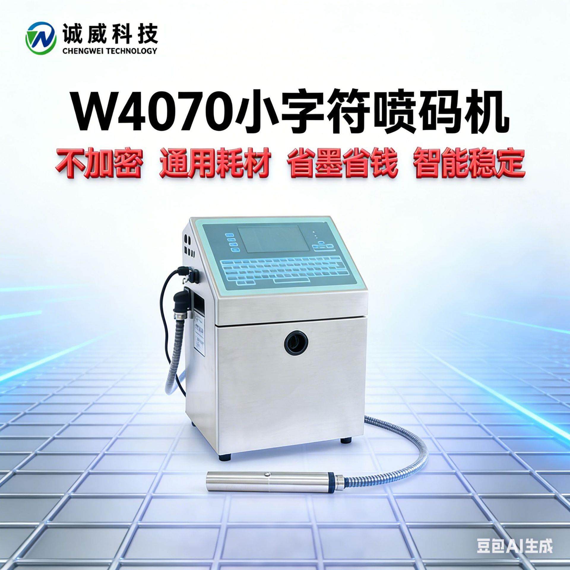 不加密！W4070小字符喷码机日期编号二维码logo纸盒包装袋元器件