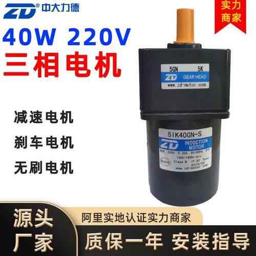 ZD力德交流减速电机马达三相异步电动机调速电机无刷电机