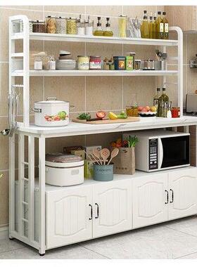 可调节操作厨房家用多功能切菜收纳层架置物架落地多层微波炉烤箱