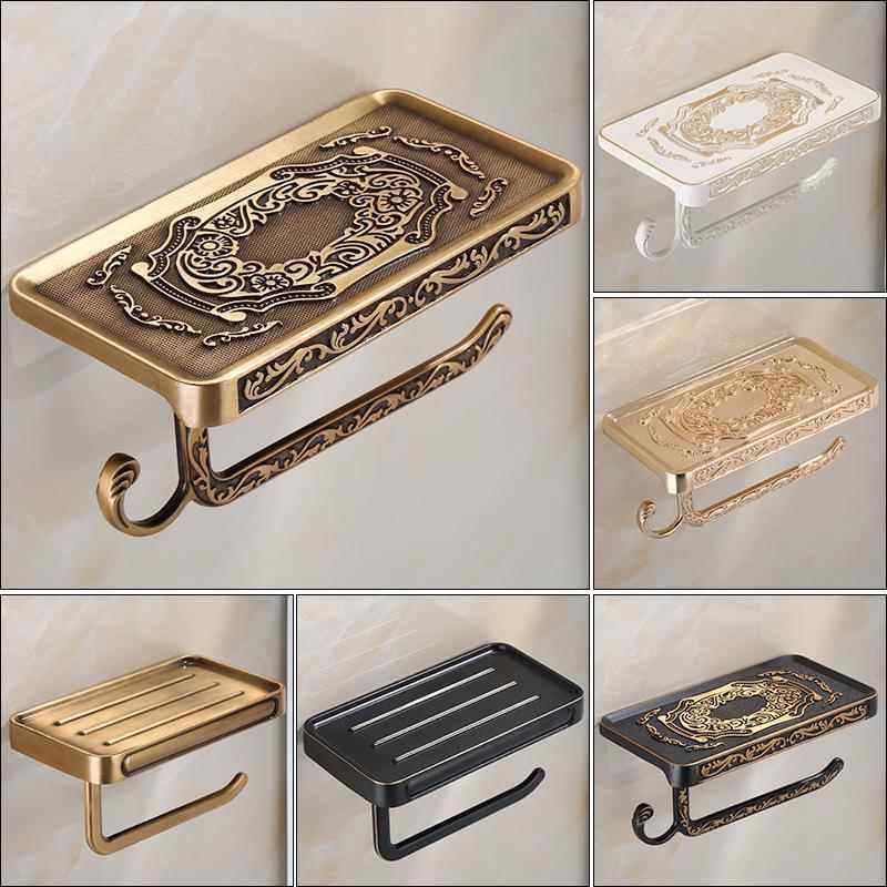 欧式仿古全铜纸巾盒卫生间复古免打孔纸巾架卷纸盒厕纸盒抽纸厕所