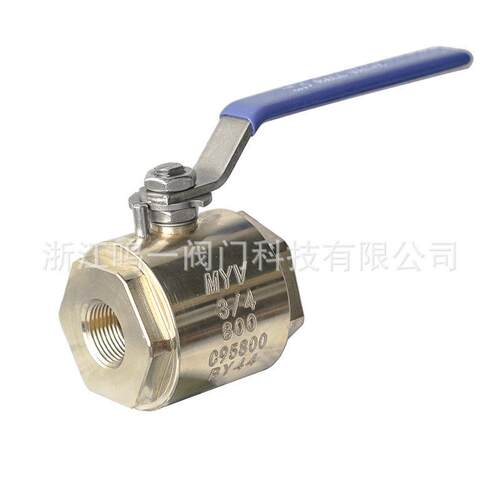两片式球阀锻造铝青铜球阀C95800螺纹球阀软密封PTFE手动球阀定制