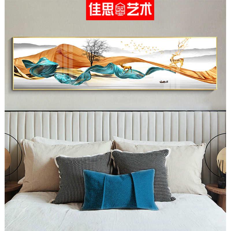 现代简约客厅装饰画 创意轻奢卧室床头画抽象麋鹿沙发背景墙挂画图片