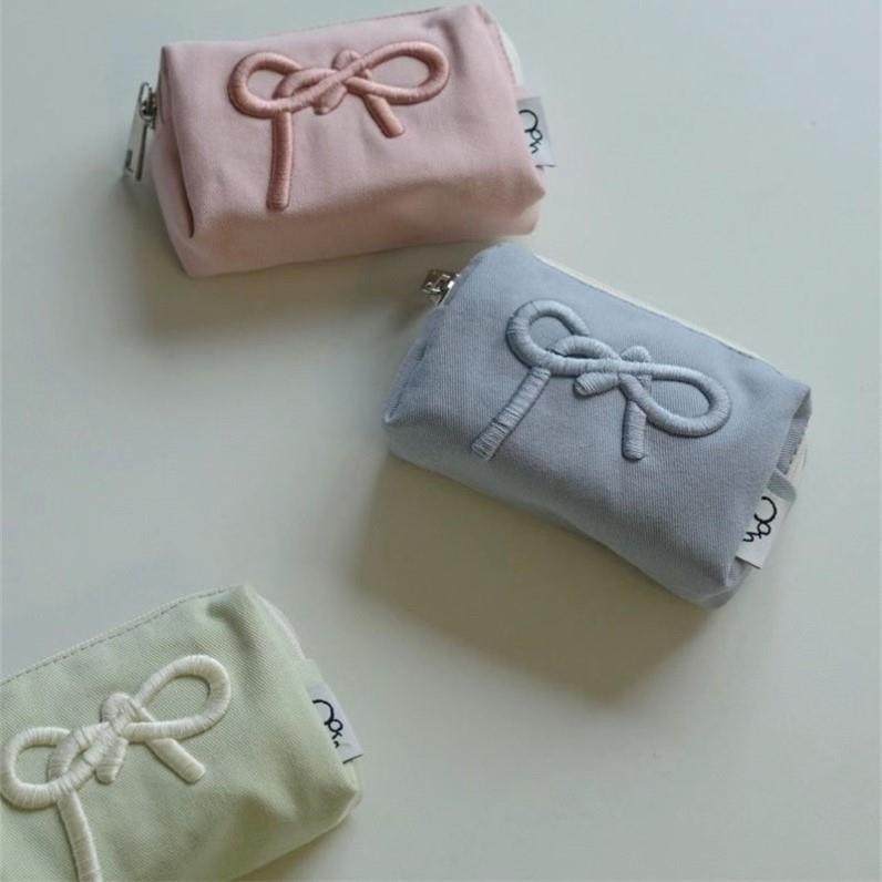 姨妈巾收纳包大容量学生便携随身蝴蝶结化妆包口红包零钱包耳机包