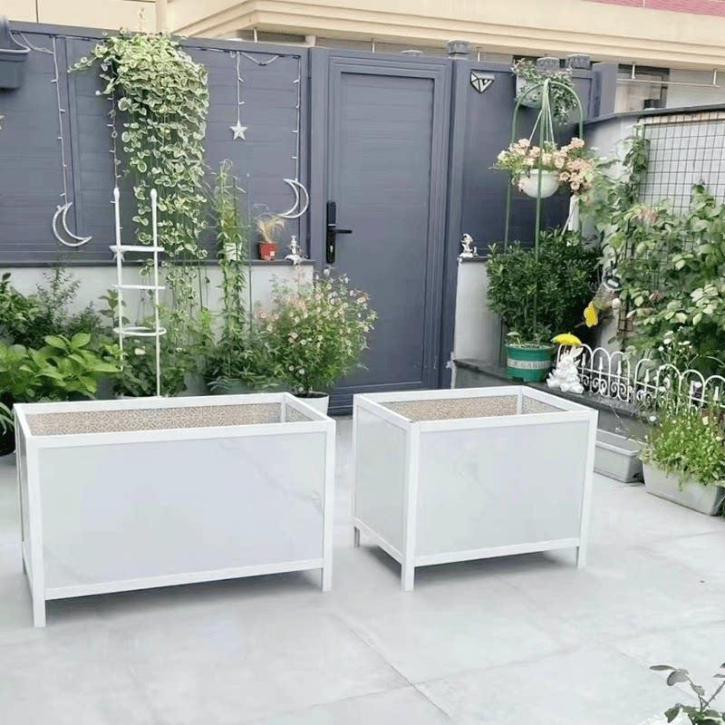 瓷砖花箱铝合金框架蔬菜种植箱天台楼顶种菜箱家用大号花盆种菜盆