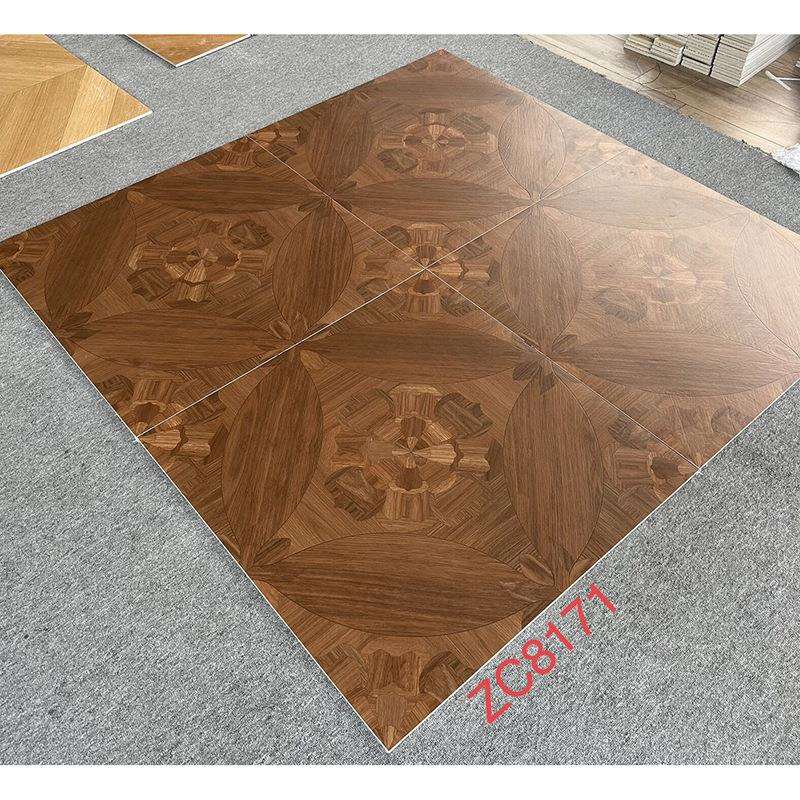 800x800法式凡尔赛木纹拼花瓷砖原木色仿实木客厅卧室仿古地板砖
