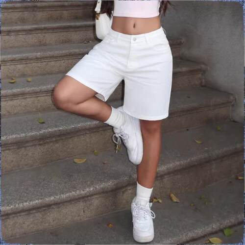 Women ' s Casual Bermuda Shorts , Loose Fit Boyfriend Style