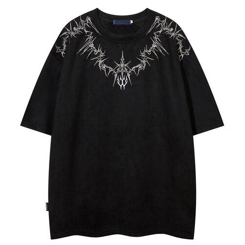 Summer Thorn Embroidery Sleeve Shirt Men Casual Versatile