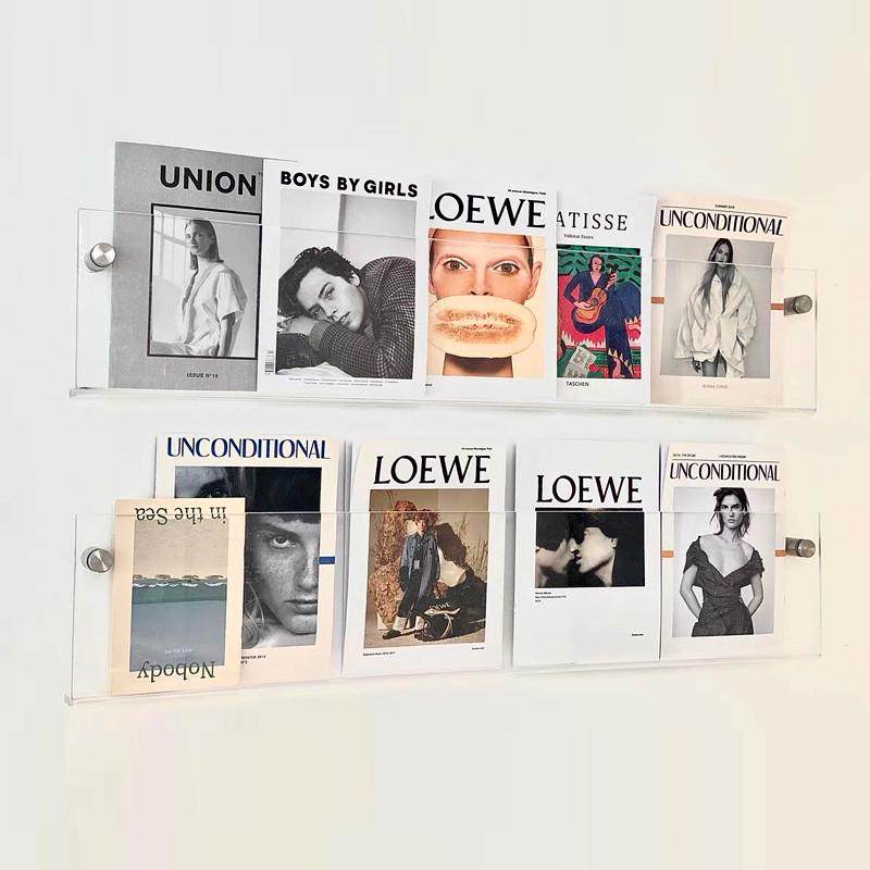 塔曼杂志绘本收纳亚克力墙面儿童书架装饰置物架墙面透明期刊架