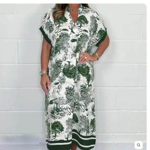 Women's printed short sleeved dress